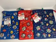 Daiso Disney Mickey Mouse And Friends Christmas Drawstring Bags Bundle Of 3