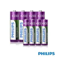 在飛比找ETMall東森購物網優惠-【Philips 飛利浦】低自放充電電池AA 3號 +AAA