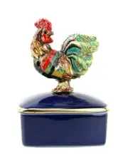 JAY STRONGWATER CLIFTON ROOSTER PORCELAIN TRINKET BOX SWAROVSKI NEW BOX USA
