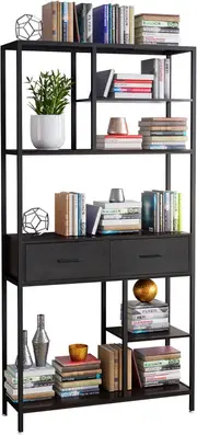 Fin Heavy Duty Metal Bookcase Book Shelves Plant Stand Holder Kitchen Tableware Rack