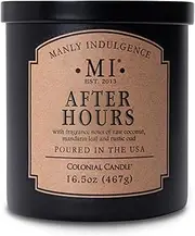 Manly Indulgence After Hours Scented Jar Candle for Men 16.5 oz - Coconut, Mandarin Leaf, Citrus, Vanilla & Smoked Oud - Up to 60 Hours Burn, Soy Blend Wax, USA Poured