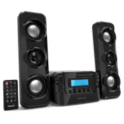 Stereo Shelf Systems Compact CD Shelf System with Digital FM Stereo Radio, Bl...