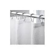 180*210cm Extra Long Waffle Shower Curtain, Heavy Duty Fabric Shower Curtains with Waffle Weave Hotel Quality Bathroom Shower Curtains