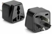 Universal Travel Adapter: US, EU, UK to AU, 3-Pin, Black 1PCS
