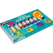 10pc Pebeo Studio Gouache Starter Set 20ml With Brush Painting Medium Tubes