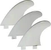 3pcs/Set Tri G5 Surfboard Fins for F1 Double Tab Fins SUP Surfing Fin 1 Center + 2 Side 3 Colors (White)