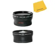 55mm Wide Angle Lens and 2X Telephoto Lens For Sony FDR-AX53 Camcorder