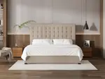 My Style Buttoned Headboard & Slimline Base - Super King / Natural / Standard Base