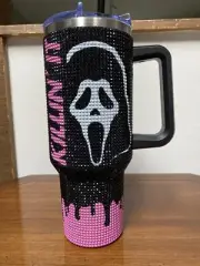Killin' It Scream, Ghost Face, Spirit Halloween 2024, 40oz Bedazzled Tumbler