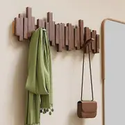 Piano Key Hanger Wall Mount Entrance Hook Coat Rack Behind the Door A Walnut