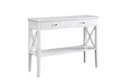 Hallway Console Table White Hall Entry Display Stand w/ Storage Drawers Sideboar