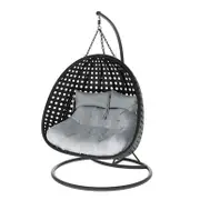 Buena Outdoor PE Wicker Hanging Double Egg Chair