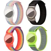 [4 Packs] Airtag Watch Bands for Children, Adjustable Kids Wristband for AirTags, Lightweight AirTag Case Holder for Toddler Baby, Boys, and Girls, Elders