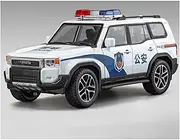 Decorative Car Model 1:24 for Prado LC250 Movable Steering Wheel Police Car Diecast Metal Alloy Collection Model Craft Gift Perfect for Gifting(White)
