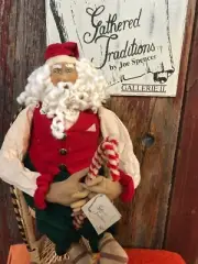 Joe Spencer Candy Santa Christmas shelf sitter New