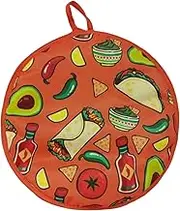 Tortilla Warmer Pouch Microwave, Foldable Taco Warmer, 12 Inch Insulated Microwaveable Cloth Tortilla Holder Pouch for Corn & Flour, Kitchen Taco Warmer Bag