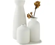 Ceramic Set Of 3 Modern White Vases For Home D?cor