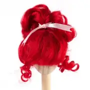 Monique Red Synthetic Mohair Coco Ponytail with Curls 6"-7" Doll Wig