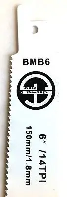 Reciprocating Saw Blades for METAL 6" inch 14TPI 10 Blades GA BMB6