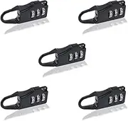 SDTC Tech 5 PCS Combination Luggage Lock Password Security Padlock Zinc Alloy Black Small Safe Combination Padlocks for Luggage Briefcases Suitcases Backpacks Computer Bags Locker Tool Cabinet