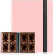 Card Binder, Upgraded 4 Pockets Trading Card Collection Binder for Cards, 160 Card Book Holder Album - Pink