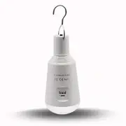 Emergency LED Light Bulb Sunsbell 7W E27 USB Charging Multi-Functional Waterproof Rechargeable Hanging Lamp Tent Bulb Light Protable Lighting, for Home Camping Power Outage Emergency