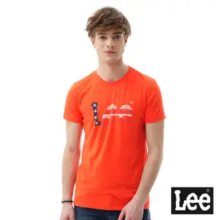 Lee 短袖T恤 美國國旗logo圓領 男 橘 Mainline 160148025
