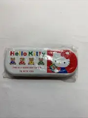 Hello Kitty Pencil Box Vintage 1991 Sanrio Red Polka dot Metal 2 Tier RARE NEW
