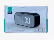Alarm Clock with Bluetooth Speaker, AFK BT501 Black & Silver Color Clock - NEW!
