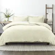 Simply Soft Ultra Soft Wheatfield Patterned 3 Piece Duvet Cover Set, TWIN, Ivory