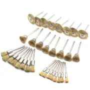 45Pcs 3mm Shank Brass Wire Wheel Polishing Mix Brush Set Dremel Rotary Tool E