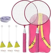 Sports Badminton Racket，Badminton Rebound Trainer, Shuttlecocks Racquet Sports Badminton Equipment Portable Badminton Solo Training Aid
