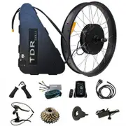 TDR Electric Bike Kit 48V 1500W Fat Tire 26x4 Rear Hub Motor LCD Display PAS 28.8AH Triangle Battery Shimano 7 Speed E-Brake Controller DIY Set