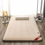 YXCMD Japanese Floor Mattress, Japanese Futon Foldable Mattress, Roll Up Mattress Tatami Mat, Breathable Floor Lounger Guest Bed for Camping Couch(White,Twin(100x200cm))