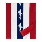 Beach Towel Velour Cotton Print 35 x 70Inch Blue Red Striped Sand Free Pool To