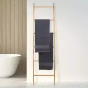 6 Tier Bamboo Freestanding Rack Towel Ladder, Natural, 182.5 X 50 Cm