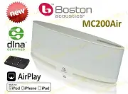 NEW BOSTON ACOUSTICS MC200Air WIRELESS SPEAKER iPOD iPHONE AIRPLAY WHITE RRP$549