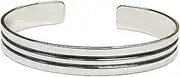 [Treasure Bay] TreasureBay 925 Sterling Silver Bangle Bracelet with Double Line Detail