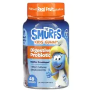 The Smurfs Kids Gummy, Digestive Probiotic , 40 Gummies, Smurf Berry Flavor