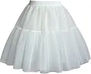 [Frediuo] Women Petticoat Skirt Slip Short Tulle Petticoat for Party Bridal Dress Costume