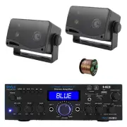 Pyle PDA9HBU 2-Channel Home Audio Bluetooth Receiver, 2x 3.5" 200W Speaker,Wire