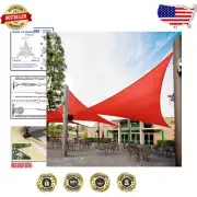 22' Triangular UV Block Sun Shade Sail - Durable, Water Permeable Design in Red