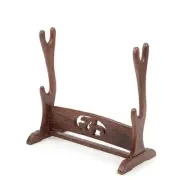 Japanese Samurai Sword Katana Holder Stand Bracket Wenge Display Rack 2 Tier