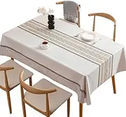 Wrinkle-Free PVC Rectangle Tablecloth - Waterproof and Oil Spill Proof Table Cover for Dining Tables, Kitchen, Birthday Parties, and Picnics - Seats 4-6 People, 140 * 200cm