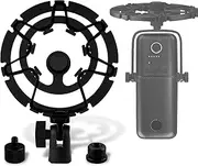 Geekria for Creators Microphone Shock Mount Compatible with Elgato Wave Neo, Wave DX, Wave: 1, Wave: 3, Mic Anti-Vibration Suspension Adapter Clamp Mic Holder Clip (Metal/Black)