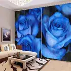 Great Blue Dream Flowers 3D Blockout Photo Print Curtain Fabric Curtains Window