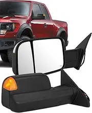 ECCPP Towing Mirrors Tow Mirrors With 2019-2022 For Dodge For Ram 1500 Power Heated Turn Signal Puddle Parallel Auxiliary Light Temp Sensor Black Pickup Truck Mirrors