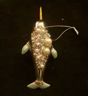 Jeweled Mercury Glass Narwhal Ornament - NWT
