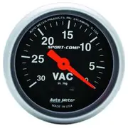 Autometer Sport-Comp Vacuum Gauge Mechanical - 10 Feet, 0 - 30 inHg, 2 1/16 Inch, AU3384