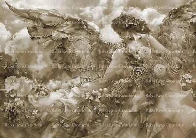 Reba Rose Creations, Rice Paper for Decoupage, Mixed Media, Heavenly, Angel, Sep